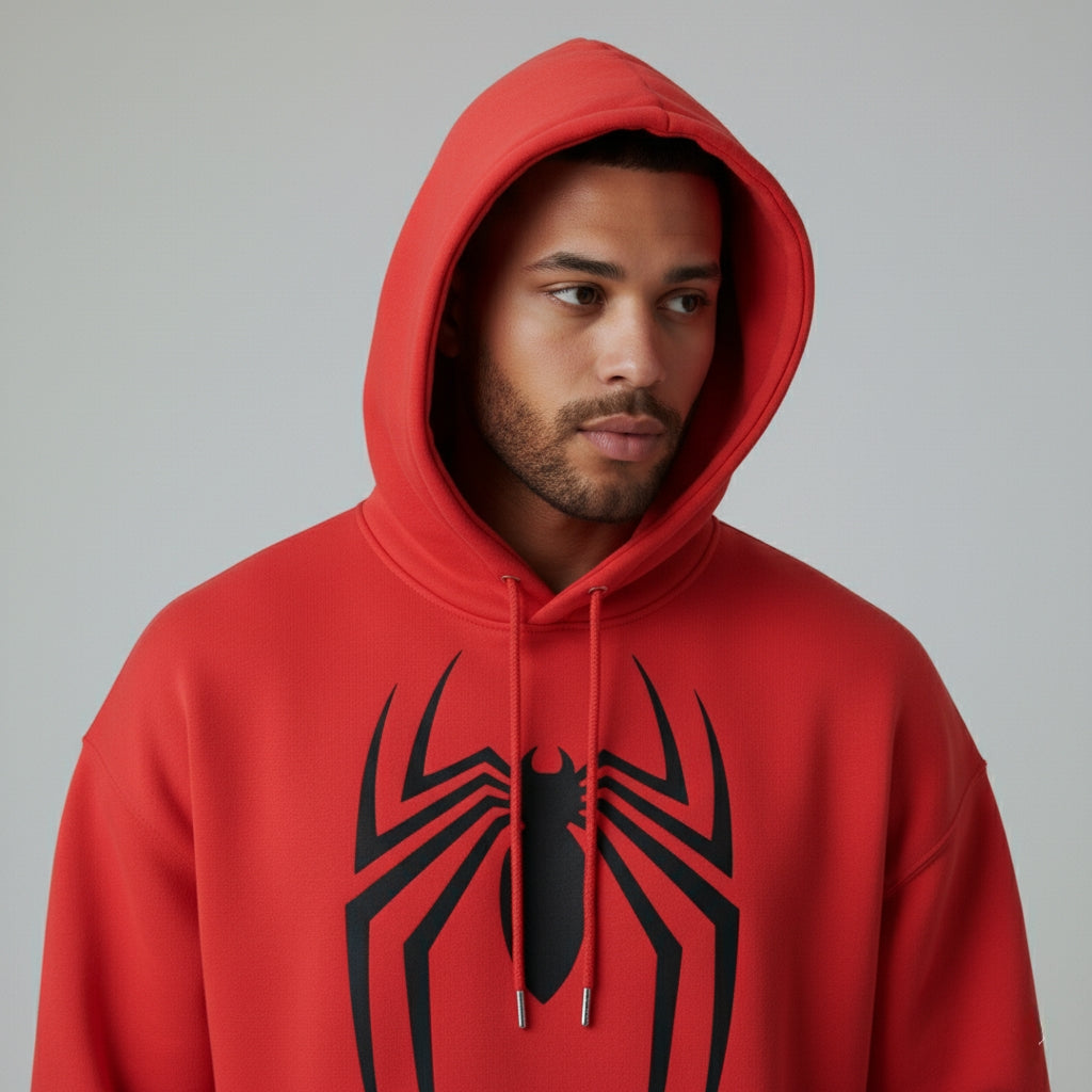 Spider-Man Heavyweight Black Hoodie – 400 GSM Premium Streetwear Edition